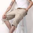 thumbnail image 4 of Xysaqa Men's Casual Big & Tall Cargo Shorts Below Knee Loose Fit Multi-Pocket Pants Work Outdoor 3/4 Long Shorts 3X 4X 5X Summer Savings, 4 of 6