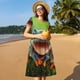 thumbnail image 4 of Easygdp Tree Frog para Vestido Transpirable de Mujer, Vestido Suelto de Manga Corta con Pliegues y Bolsillos para el Verano, 4 of 6