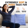 thumbnail image 5 of Cheer Collection Set of 2 Faux Fur Throw Pillows 16" x 16" - Very Peri, 5 of 5