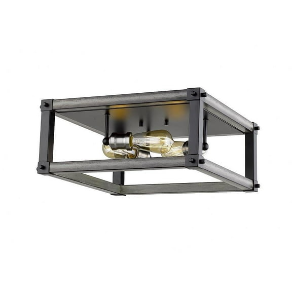 3 Light Flush Mount in Restoration Style 16.25 inches Wide By 7.25 inches High-Ashen Barnboard Finish Bailey Street Home 372-Bel-3173658