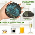 thumbnail image 5 of 6 Pcs Drink Coasters with Holder 3.94in Woven Coasters for Drinks Eternal Blue Rose and Flame Coaster Set for Protection Table, 5 of 7