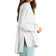 thumbnail image 4 of hxobax Women's Oversized Lightweight Sweatshirt Side Split High-Low Tunic Pullover Long Sleeve Tops, 4 of 8