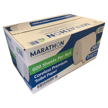 Marathon Coreless Premium 2-Ply Toilet Paper  600 Sheets/Roll (24 rolls/case)