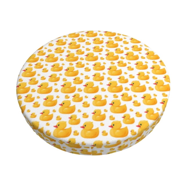 Balery yellow rubber ducks Fundas de asiento para taburete de bar redondo de tela de terciopelo ajustables que protegen de arañazos y manchas para sillas de 14 a 17 pulgadas.-12 inch
