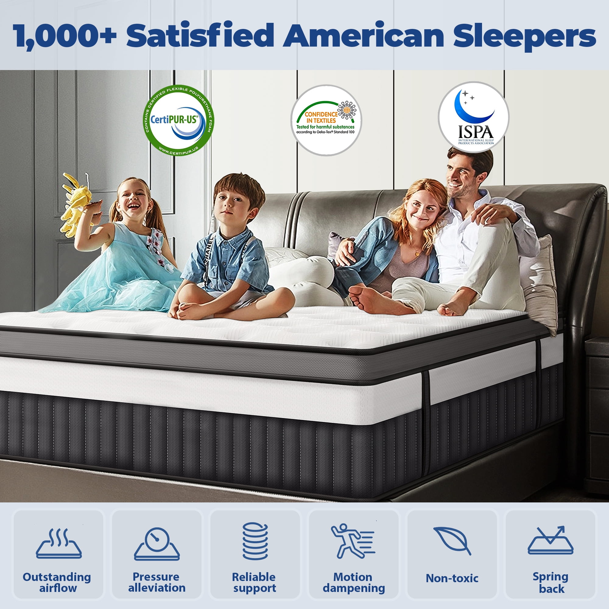 Queen Size Mattress, 14 Inch Memory Foam Hybrid Mattress in a Box, Breathable Bed Mattress for Cooler Sleep Supportive & Pressure Relief, Medium Firm Feel
