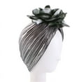 thumbnail image 6 of New Women Big Flower Turban Hijab Bonnet Muslim Hat Elastic Chemo Beanie Hair Bands Arab wrap Hair Loss Scarf Cap turbante mujer (black), 6 of 6
