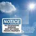 thumbnail image 6 of (2 Pack) No Trespassing Warning Keep Off Fence Private OSHA Notice Sign, 6 of 7