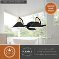 thumbnail image 5 of Akron 2 Light Matte Black with Gold Brass Accents Industrial Bathroom Vanity Wall Fixture - Metal Shades, 5 of 12