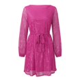 thumbnail image 5 of Pxiakgy carnival cruise essentials 2024 Fashion Women's Sexy Sequin Lace Up Long Sleeve Short Dress Party Dress for Carnival Party Hot Pink + XL, 5 of 6
