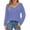 Blue, variant on Danhjin Women's Striped Sweaters Casual Print Tops Long Sleeve Crew Neck Oversized Pullover Fall Winter Fashion Comfy Soft Shirts Loungewear Outdoor Knitwear Blouses