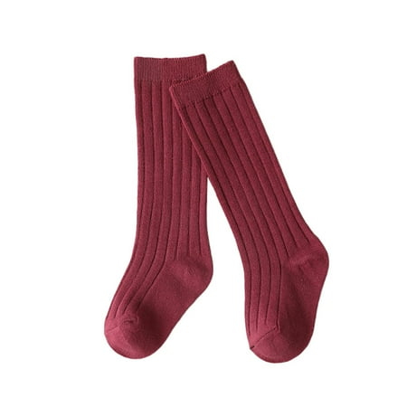 

PANGF Baby Outdoor Toddlers Girls Solid Color Socks 1 Pack Bow Ribbed Long Stockings Ruffled Socks School Leggings for Toddlers Kids Boys Girls
