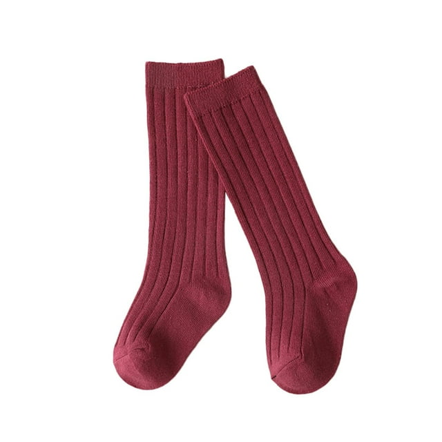 WEAIXIMIUNG Kids Socks 4-6 Years Girls Ruffle Baby Toddlers Girls Middle Socks 1 Pack Bow Ribbed Long Stockings Ruffled Socks School Leggings 1-3 Years
