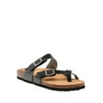 thumbnail image 2 of Time and Tru Women’s Toe Thong Footbed Slide Sandals, Wide Width Available, 2 of 6