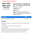 thumbnail image 2 of Rear Brake Pad Set - Compatible with 2007 - 2013 Chevy Silverado 1500 2008 2009 2010 2011 2012, 2 of 2