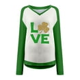 thumbnail image 4 of Pompotops Blouse Décontractée pour Femmes Imprimée pour la Saint-Patrick à Manches Longues et Col en V, 4 of 4