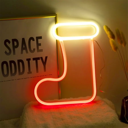 

Christmas decorations LED Neon Lights With Christmas Lights Bells Snowflakes Christmas Stockings Battery Boxes USB Dual-use Festive Neon Lights fall decorations for home