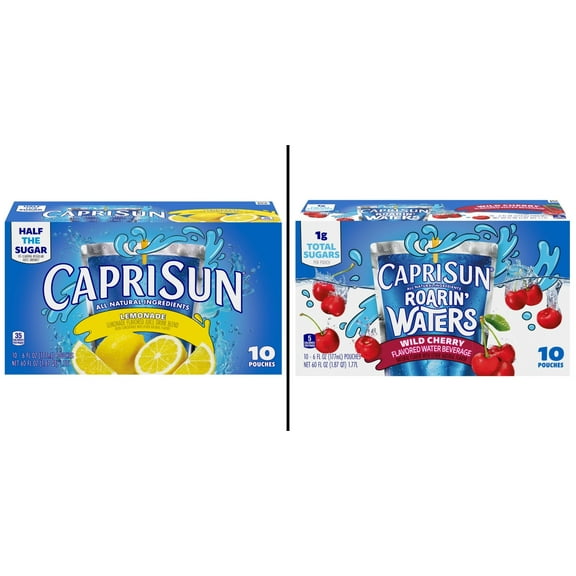 Capri Sun Lemonade 10 pk Pouches 6 oz & Capri Sun Roarin' Waters Wild Cherry 10 pk Pouches 6 oz