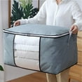 thumbnail image 4 of Organizador de almacenamiento de edredones, bolsa de almacenamiento de ropa para mudanzas de casa de almacenamiento de edredones grises de 4 piezas, bolsa de embalaje para edredones, confiabilidad excepcional, 4 of 8