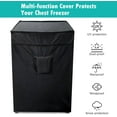 thumbnail image 4 of NANAhuang Black Chest Freezer Cover, Waterproof Freezer Cover 25Lx23Wx34H Compact for 3.5 Cubic Feet Chest Freezer Full Cover Deep Freezer Cover with Top Cover for Open, Zipper Pocket, Strap, 4 of 7