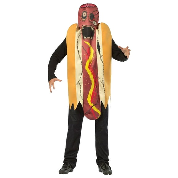 Rasta Imposta Zombie Hot Dog Costume for Adults with Polyfoam Tunic, Extra Large