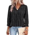 thumbnail image 4 of WIHOLL Tops for Women 3/4 Length Sleeve V Neck Lightweight Business Casual Blouses Spring Summer Work Outfits, 4 of 11