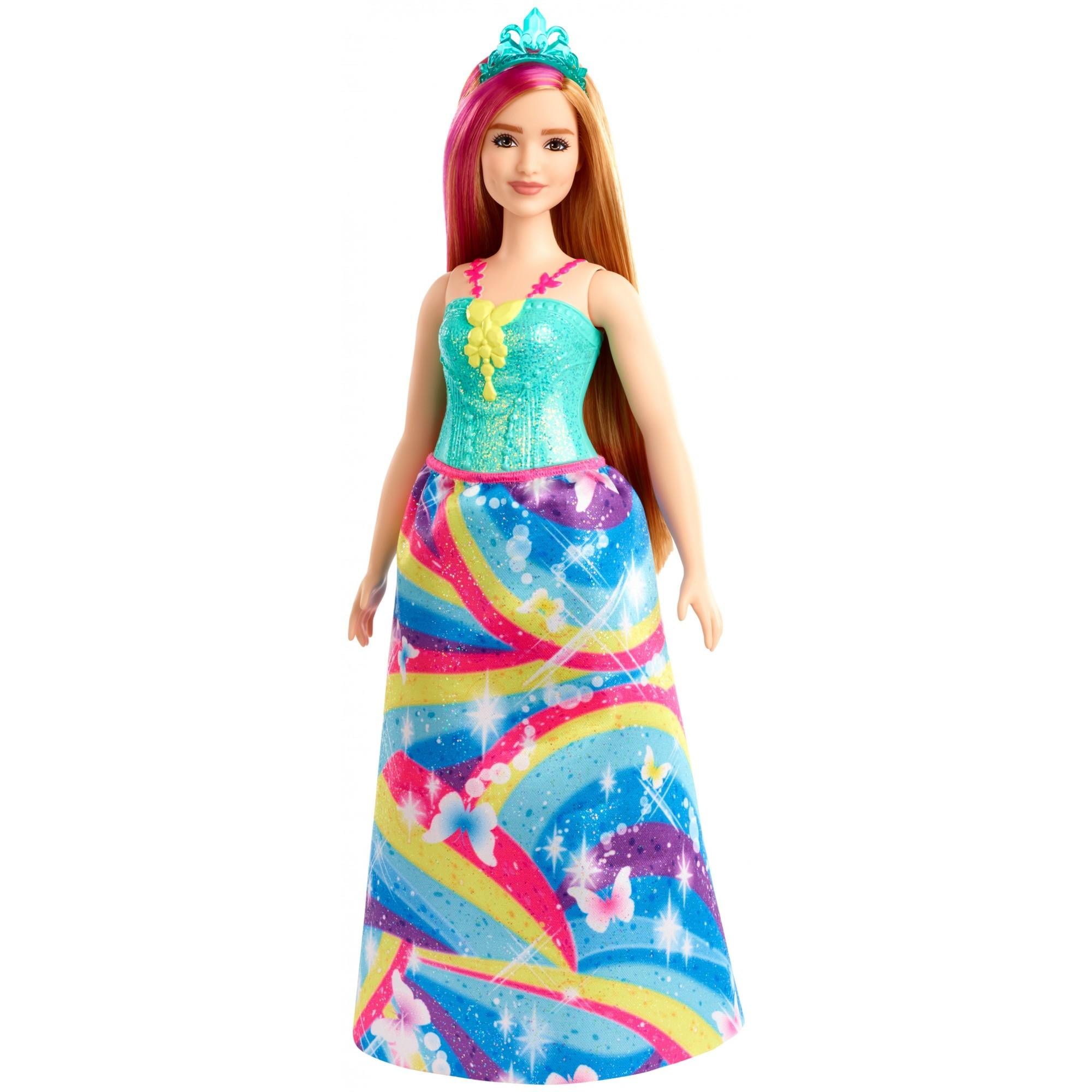 Details about   NEW Barbie Dreamtopia Princess Doll Long Hair Brunette Pink Streaks 12” AA 