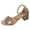 Gold, variant on Rokment Braided Metallic Dressy Sandals for Women Ladies Bride Wedding Stylish Simple Casual Leather Ankle Strap Chunky Block High Heels Summer Dress Shoes Gold Size 6.5