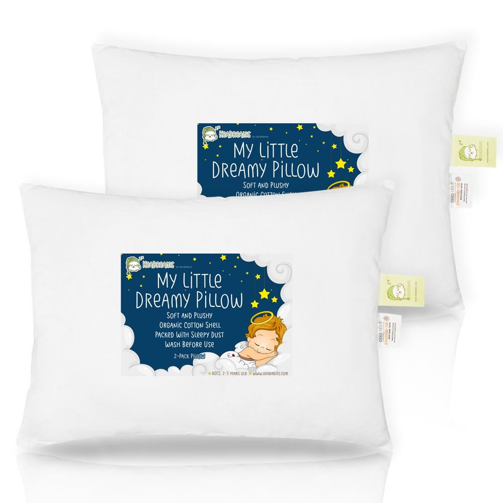 White Toddler Pillow for Sleeping - 2-Pack Pillows for Sleeping - 13X18 Small Kids Pillow