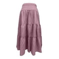 thumbnail image 5 of RUTAYY Women Long Denim Maxi Skirt High Waist Flowy Ruffle Pleated Tiered A-Line Skirt For Streetwear Holiday Casual Skirts Solid Color Casual Travel Skirts, 5 of 5