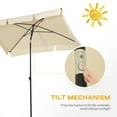 thumbnail image 4 of Outsunny Parasol Rectangulaire de Patio 6,5 X 4 Pi en Aluminium à Inclinaison Réglable, Beige, 4 of 10