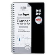See It Bigger Monthly & Weekly Planner, April 2023 - June 2024 (5.75"x 8.75") Black