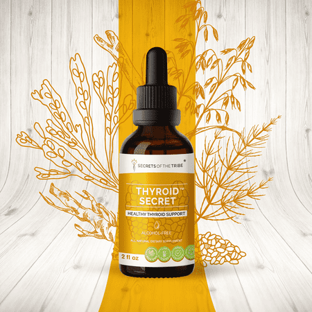 Secrets Of The Tribe Thyroid Secret Blend Tincture Dietary Supplement, Natural Extract, Made from Oatstraw, Horsetail, Broccoli, Echinacea, Ashwagandha, Kelp 2 oz