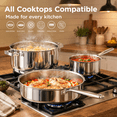 Tri-ply Stainless Steel Cookware Set 10-Piece Pots and Pans for All ...