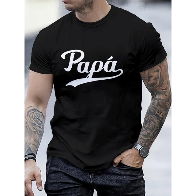 Playera Para Hombre - T-shirtFather's Day Special: Men's Summer Casual T-Shirt with Unique Print Design - Breathable Polyester Blend, Round Neck, Short Sleeve Tee For Adult, Men, Women, Teen, Teenag