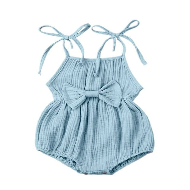 Combinaison Bébé Enfant en Bas Âge Été Automne Basique Simple Manches Courtes en Coton à Cordon Fronceur
