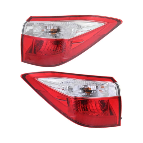 KarParts360 For Toyota Corolla 2014 2015 2016 Tail Light Driver And Passenger Side | Pair | Outer | CAPA Clear/Red Lens W/Bulb | TO2804118, TO2804118C, TO2805118, TO2805118C | 81560-02751, 81550-0275