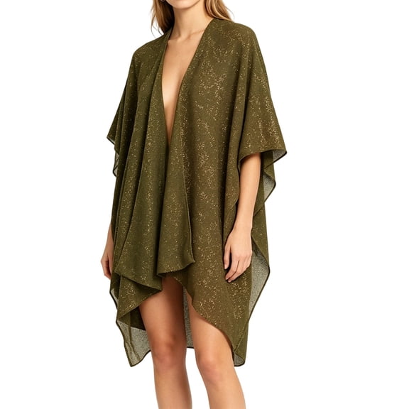 Sparkle Metallic Shawl Wrap for Women Formal Dress Evening Party Wedding Guest Lightweight Cover Up Scarf Army Green Free Size