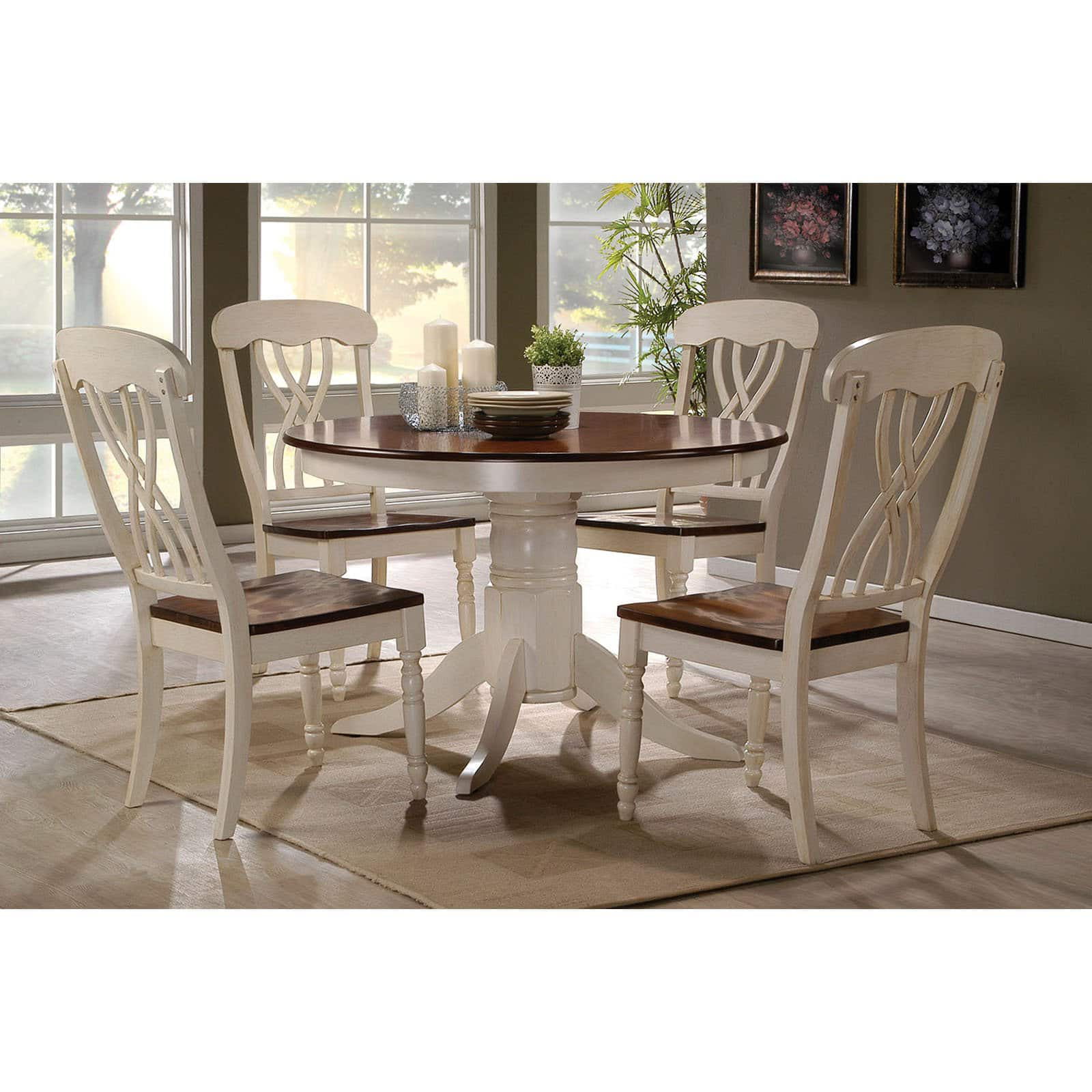 Featured image of post Round Dining Table Set For 5 / Make the choice of wood, length, height.