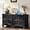 Black, variant on Farmhouse Nightstand Set of 2, Rustic Low Nightstands with 2 Drawers & Charging Station, Vintage Night Stands with 4 Square Solid Wood Legs, Small Dresser for Bedroom, Home, Walnut