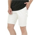 thumbnail image 3 of AXXD Men's Cargo Shorts White Summer Men's Faux Leather Shorts with Pocket Casual Pure Color Beach Shorts Father's Day Gift, 3 of 5