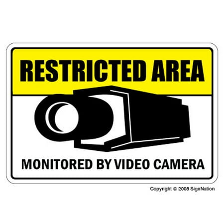 security outdoor warning camera plaque garages restricted signmission alarm offices indoor area sign business