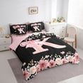 thumbnail image 2 of Erosebridal Princess Bow K Bedding Comforter Set 7pcs, Spring Flower King Bedding Sets, Pink Reversible, 2 of 7
