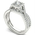 thumbnail image 2 of 1 Carat T.W. Diamond Criss-Cross Shank Single Halo 14kt White Gold Engagement Ring Set, 2 of 5