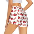 thumbnail image 3 of Goofa Strawberry Printed Women 2 in 1 Running Shorts,Quick Dry Athletic Workout Shorts,High Waisted Athletic Shorts with Liner Pockets-Small, 3 of 9