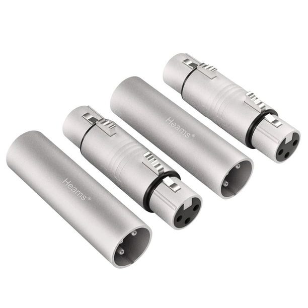 Adaptador XLR Heams Professional XLR de 3 pines hembra a hembra y macho a macho