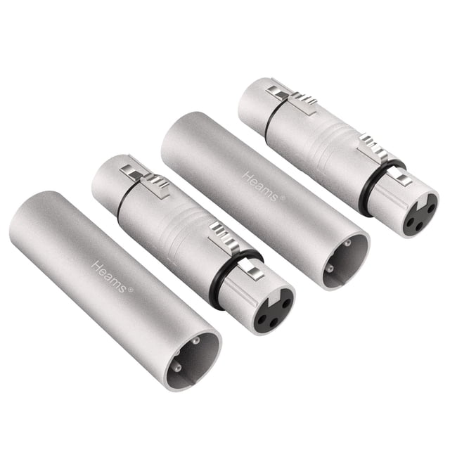 Adaptador XLR Heams Professional XLR de 3 pines hembra a hembra y macho a macho