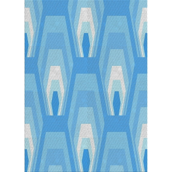 Ahgly Company Machine Washable Indoor Rectangle Transitional Tron Blue Area Rugs, 2' x 5'