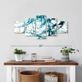 thumbnail image 2 of Elephant Stock Teal Abstract Wall Art - Horizontal Multi Panel Canvas - Living Room Wall Decor - Abstract Multi Panel - White And Teal Decor - 29" x 12", 2 of 4