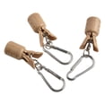thumbnail image 5 of Beisidaer 8Pcs Wood Shrimp Octopus Egi Squid Fishing Hook Protective Cover With Carabiner, 5 of 8