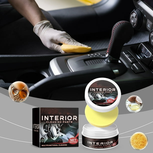 Agente de limpieza para interiores de automóviles, espuma para lavar asientos de cuero, descontaminación, pasta de pulido para limpieza de interiores de automóviles.